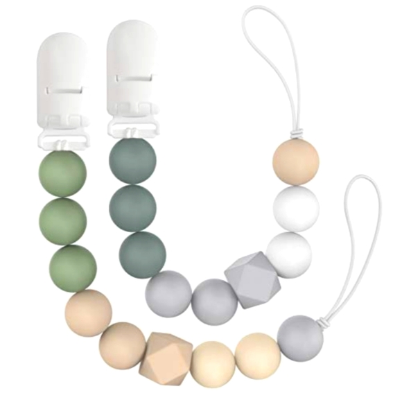 TYRY.HU Pacifier Clip Soother Chains for Babys, BPA Free Soft Silicone Teeth NWT - Picture 7 of 10